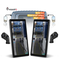 Caméra de recul numérique Podofo 10,36'' avec moniteur filaire IPS IP68 étanche, vision nocturne BSD + 4 caméras pour camions, bus, camping-cars, ODM