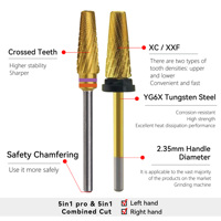 Brocas de Tungsteno para Uñas de la Marca Chiyan Factory, Venta al por Mayor, Cristal Fino, 5 en 1, Removedor de Uñas