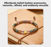 Pulsera de Piedras Naturales Estilo Bohemio con Dije de Corazón Dorado y Tarjeta con Versículo Bíblico, Pulsera de Piedras con Cordón Trenzado Ajustable