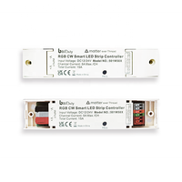 Contrôleur de bande LED RGB CW Bilihondim Matter 1 canal, compatible Google Assistant, 24/12V, couleurs complètes, contrôle sans fil, économie d'énergie