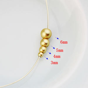 황동 <span class=keywords><strong>2mm</strong></span> 3mm 4mm 느슨한 비즈 매트 골드 라운드 금속 스페이서 비즈 DIY 쥬얼리 만들기 - Product Image 4