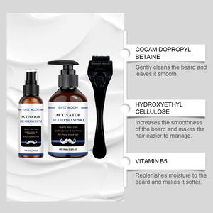 Kit personalizzato per la cura della <span class=keywords><strong>barba</strong></span> da uomo ingredienti liquidi a base di erbe idratanti leviganti per la pulizia delle barbe lucide e morbide - Product Image 2