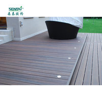Cubierta hueca Wpc con grano de madera, impermeable, antideslizante, coextrusión, Bpc, compuesto de suelo de ingeniería, 142x24mm