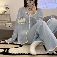 Ensemble deux pièces tendance haut de gamme pour femme, col en V, manches longues, respirant, style fin, mignon, pour l'été, le printemps et l'automne, idéal pour se détendre