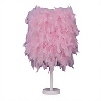 Lampe en plumes de dinde rose romantique en gros, base métallique en forme de cœur, style nordique moderne, décoration de chambre pour la rentrée scolaire