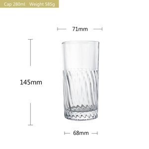 Bicchiere da whisky in <span class=keywords><strong>vetro</strong></span> fatto a mano 280ml, soffiato a bocca con taglio a spirale, ecologico, trasparente, per cocktail e bar, OEM - Product Image 6