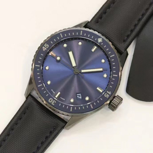 Reloj de Hombre Profesional de Buceo, Impresionante, Personalizado, Mecánico Automático, con Esfera Azul Sunray, Caja de Acero Plateado, Luminoso e Impermeable - Product Image 2