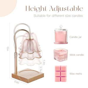 Lampe de table moderne avec base en bois et abat-jour en cristal conique, LED E26 blanc chaud 2700K, alimentation CA, éclairage décoratif écologique pour chambre à coucher - Product Image 3