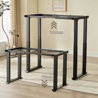 Bureau assis-debout électrique à double moteur et 4 pieds, avec plateau modulable, pour bureau à domicile et poste de travail informatique