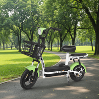 Vélo électrique urbain Little Prince pour adultes, cadre en acier haute teneur en carbone de 14 pouces, moteur à moyeu arrière, batterie au plomb-acide 48V, 2 personnes, 35-45 km d'autonomie