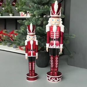 Premium Qualität Lebensgröße Weihnachts dekorationen Soldat Set Modell Metall Nussknacker Ornamente