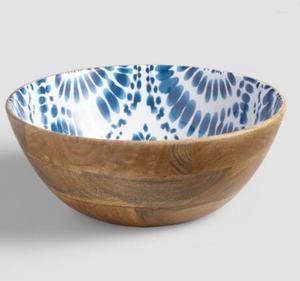 Cuenco de madera listo para enviar con superficie pulida de forma redonda Cuenco de madera interior de diseño premium a la venta - Product Image 1