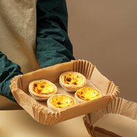 Aojia AJ-14 Doublures écologiques en papier FSC pour friteuse à air 8x5,5 po 100 pièces sans PFAS, qualité alimentaire, jetables, résistantes au four