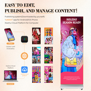 MWE USA magazzino 80 pollici P1.86 GOB pieghevole portatile Wireless LED Poster Digital Signage con CMS per l'affitto di eventi espositivi - Product Image 3