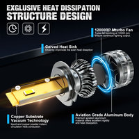 Système d'éclairage automatique 60W 3575 CSP 20000LM phares H1 H3 H4 H7 H8 H11 9005 HB3 9006 HB4 9012 HIR2 ampoules de phares de voiture Canbus