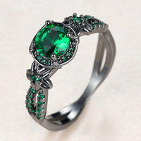 Cincin Zirkon Kubik Lapis Hitam Kuningan Berkilau Mewah Trendi Laris Manis untuk Wanita, Hadiah Perhiasan Pesta Pernikahan Pertunangan