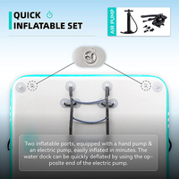 HOMFUL – plateforme de natation flottante, tapis d'eau gonflable avec échelle et pompe à main