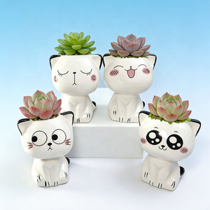 <span class=keywords><strong>Macetas</strong></span> de Cerámica con Forma de Gato <span class=keywords><strong>para</strong></span> Suculentas, <span class=keywords><strong>Mini</strong></span> Jarrón <span class=keywords><strong>para</strong></span> Plantas de Interior, Maceta Kawaii con Forma de Gato <span class=keywords><strong>para</strong></span> Decoración del Hogar y Oficina - Product Image 2