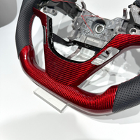 Volant en fibre de carbone rouge avec LED pour Hyundai Genesis Coupe, pièces de voiture en fibre de carbone véritable pour Genesis Coupe 2009 2010