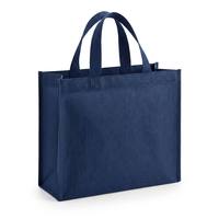 Großhandel Kleine Marineblaue Vlies-Tragetasche Robuste Wiederverwendbare Umweltfreundliche Einkaufstasche mit Individuellem Logo-Aufdruck für Supermärkte