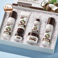Coffret de Soins SADOER à l'Huile de Coco Biologique Hydratant Nourrissant pour le Visage Beauté 6 Pièces, Ensemble Cadeau de Produits de Soins de la Peau en Gros