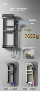 Mitigeur de douche et baignoire en laiton massif à deux poignées, finition noir mat, système multifonctionnel - Product Image 5