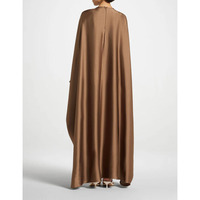 Abaya décontractée en satin pour femme, style papillon, robe d'été arabe, col rond, maxi, polyester, fermeture éclair au dos, légère, respirante, grande taille