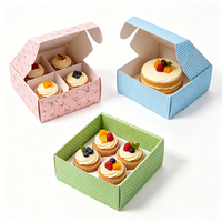 Individuell Bedruckte 4-Fach Cupcake-Box mit Trenneinsatz Lebensmittelecht für Bäckerei Muffin-Dessert-Shop Großhandel