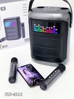 Altavoz Karaoke Portátil SU.YOSD YS-318 de 4 Pulgadas y 15W con Bluetooth, Micrófonos Inalámbricos Dobles, Batería Integrada (3600mAh) y Luces RGB