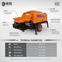 Pompe à béton diesel JINLIN, capacité de transport verticale de 120 m/horizontale de 400 m, haute efficacité, couleur jaune, pour la construction