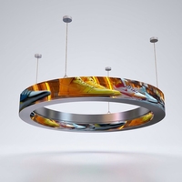 Écran LED circulaire intérieur P2 double face flexible et incurvé, fréquence de rafraîchissement 3840 Hz, luminosité 800-1500 nits, suspendu