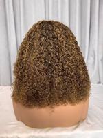 Perruques de cheveux humains bouclés Pixie avec frange, tissage intégral à la machine, bouclés crépus vierges brésiliens, indiens, cambodgiens, italiens