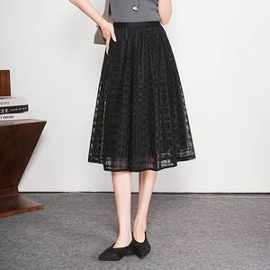 <span class=keywords><strong>Jupe</strong></span> longue plissée respirante pour femme, style Aline, <span class=keywords><strong>beige</strong></span>, ton doux, <span class=keywords><strong>jupe</strong></span> longue en tulle à carreaux naturels, tunique en soie pour femme, lavée - Product Image 3