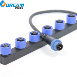 Connecteur de câble répartiteur intégré étanche DREAM Industrial M15 2 broches 1 à 4 pour projet d'éclairage urbain intelligent - Product Image 2
