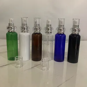 Hengjian Luxury Skincare Packaging 100Ml Silver Lotion Pump bottiglia di plastica e vasetti di crema per cosmetici e siero di olio per capelli