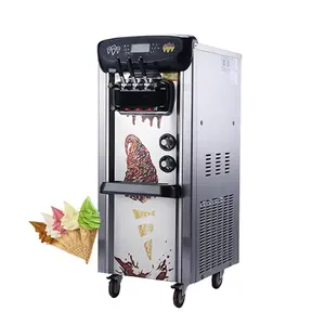 MOBOTECH Ice Cream Shop Equipment 3 Flavors Ice Cream Machinery Soft Self-cooling Ice Cream Maker Machine