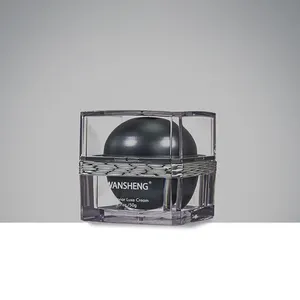 Hot 50g brilhante luxo acrílico plástico parede dupla quadrado creme jar skincare recipiente cosméticos embalagem