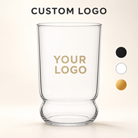 Gobelet en verre borosilicate transparent de 10 oz avec logo personnalisé, base à bulles, pour café glacé, jus froid, café, bar, restaurant - Vente en gros