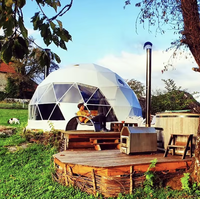 4 Saisons 6m/7m/8m Igloo Glamping Luxe Extérieur PVC Dome Hôtel Maison Dômes Géodésiques Tente à vendre