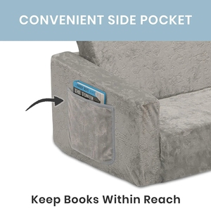 Kingworth 2-Trong-1 Mini Hiện Đại Ngồi Có Thể Ngả Thoải Mái Và Mềm Mại Lật Mở Ghế <span class=keywords><strong>Sofa</strong></span> Giường Cho Trẻ Em Sang Trọng Bọt Bé <span class=keywords><strong>Sofa</strong></span> - Product Image 4