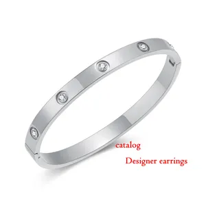 Brand Original Trendy Designer stainless steel jewelry Fine Fashion Earrings Letter jewellery Designer Brooch Cc Bracelet