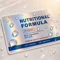Étiquette holographique personnalisée pour flacon, autocollant métallique arc-en-ciel pour étiquettes de bouteilles de formules nutritionnelles et de produits de santé (feuille)