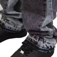 ZY Vintage coton lavé Patchwork hommes Jean logo personnalisé broderie impression évasée Denim pantalon hommes rue blanc Jean pantalon pour hommes