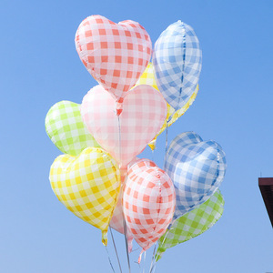 Globos de Aluminio con Forma de Corazón a Cuadros de 18 Pulgadas para Decoración de Fiestas de Cumpleaños - Product Image 2