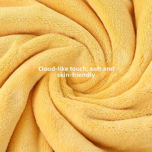 Toalla rectangular de microfibra de coral de color liso para secar el cabello, con bordes suaves, alta absorción de agua, sin desprendimiento, ideal como regalo para lavarse y bañarse. - Product Image 3