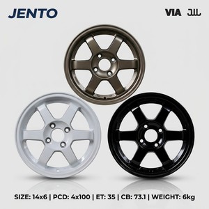 Jantes en alliage Flow Forming 14x6 pouces 4x100 PCD ET35 légères 6kg <span class=keywords><strong>Bronze</strong></span> Blanc Noir pour voitures particulières certifiées VIA JWL - Product Image 1