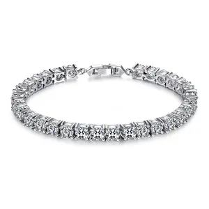 Fashion Zircon Gemstone Bracelet, Platinum Plated Wedding Birthday Gemstone Bracelet For Couples