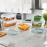 Boîtes de préparation de repas en verre empilables, hermétiques, pour le stockage des aliments dans le réfrigérateur de la cuisine