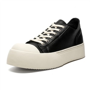 Zapatos casuales negros para hombre, zapatillas blancas, zapatos de suela gruesa que aumentan la altura, estilo británico, zapatos de ala ancha para hombre - Product Image 5