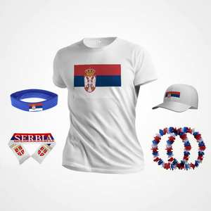 เสื้อเชียร์ฟุตบอลสำหรับแฟนเซอร์เบีย ลายธงชาติ กันน้ำ เป็นมิตรกับสิ่งแวดล้อม ผลิตจากวัสดุโพลีเอสเตอร์แบบไม่ถักทอ - Product Image 6